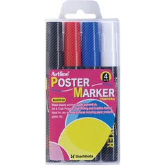Artline Poster Marker | Primary Colors 2.0mm | 4-Pack