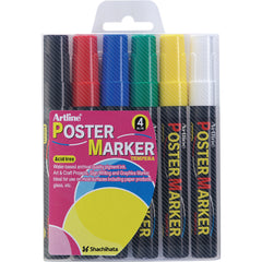 Artline Poster Marker | Primary Colors 2.0mm | 6-Pack