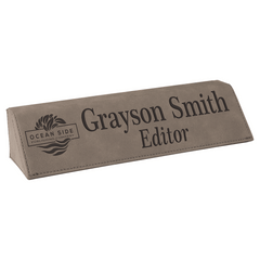 Leatherette Desk Name Wedge Small