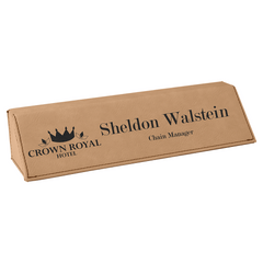 Leatherette Desk Name Wedge Small