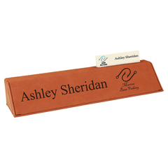 Leatherette Desk Wedge with Business Card Holder
