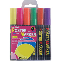 Artline Poster Marker | Fluorescent Colors 2.0mm | 6-Pack