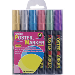 Artline Poster Marker | Metallic Colors 2.0mm | 6-Pack