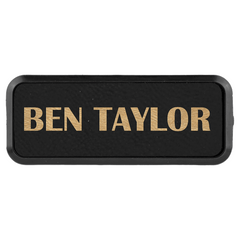 Leatherette Small Rectangle Name Badge with Plastic Frame