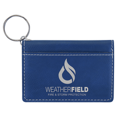 Leatherette ID Holder Keychain