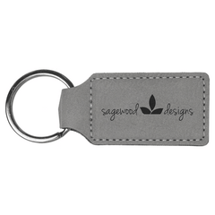 Leatherette Rectangle Keychain