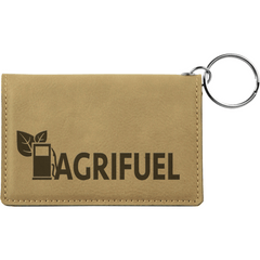 Leatherette ID Holder Keychain