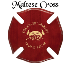 Piano Finish Maltese Cross Plaque