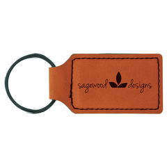 Leatherette Rectangle Keychain