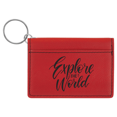 Leatherette ID Holder Keychain