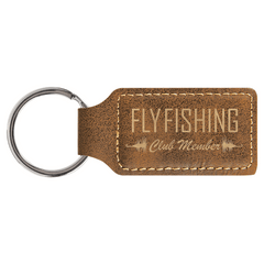 Leatherette Rectangle Keychain