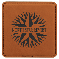 4" Engraved Square Leatherette Coaster