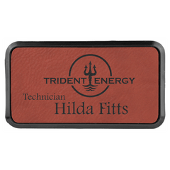 Leatherette Plastic Frame Name Badge